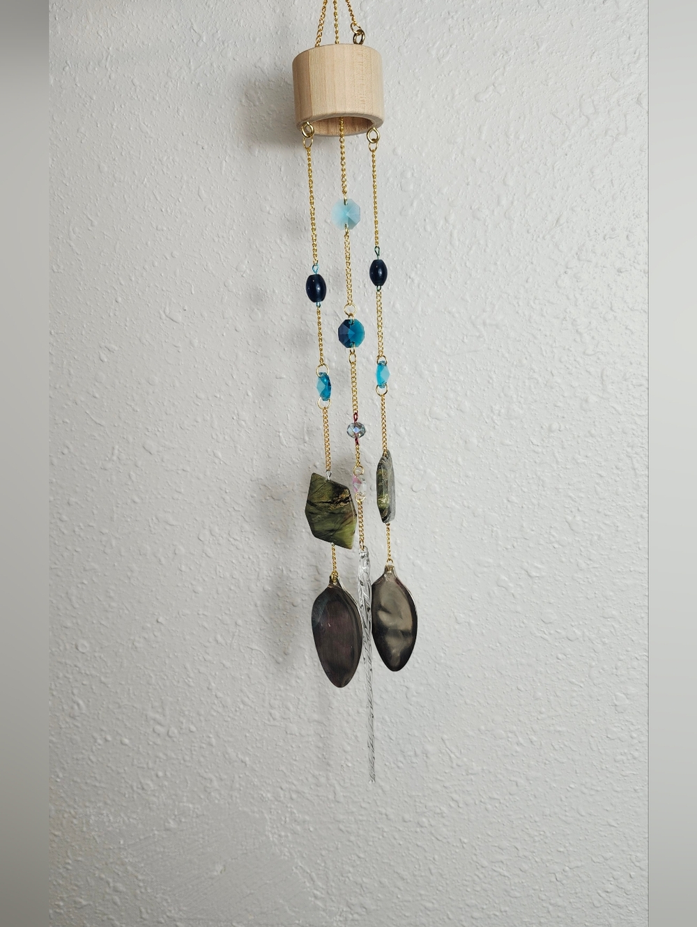 Boho Hanging Glass and Bead Wind Chime